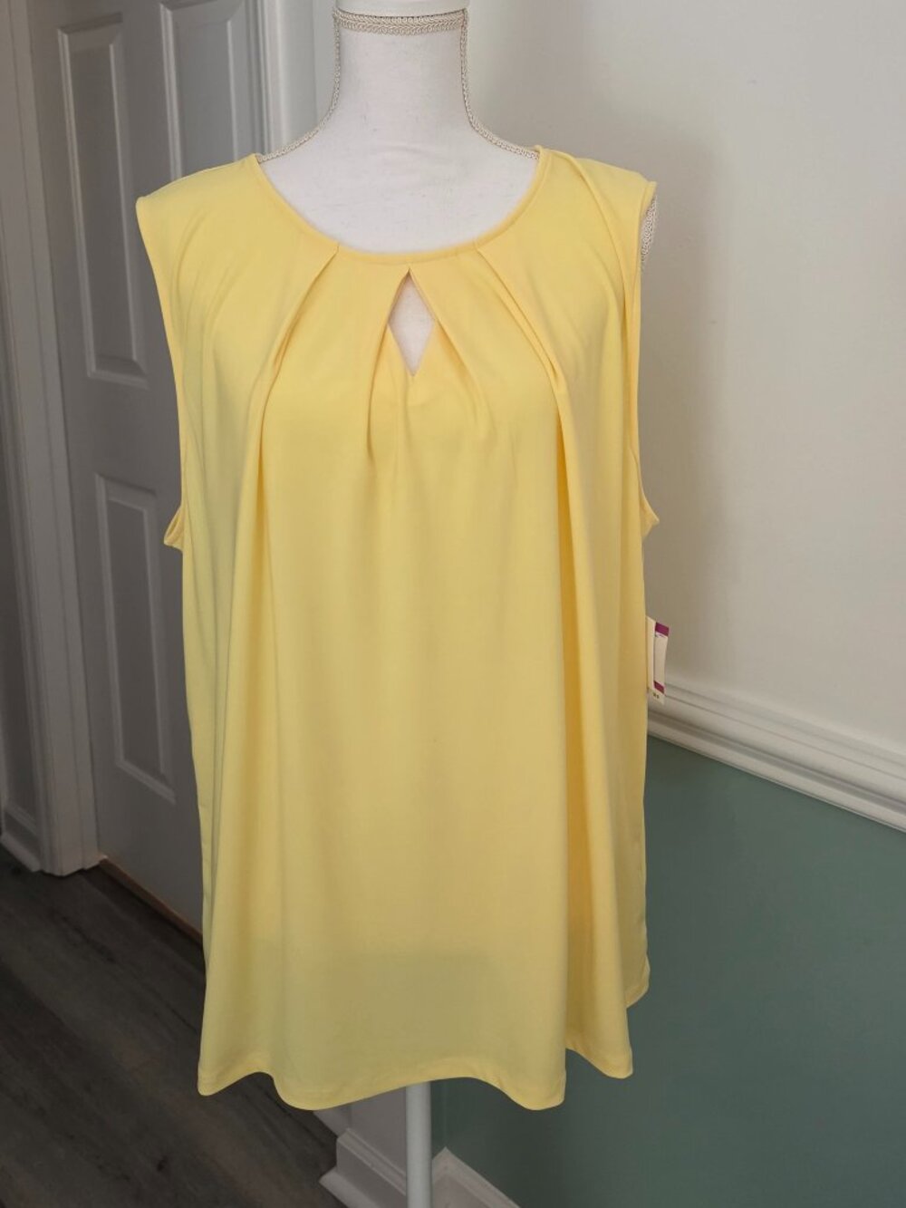Kasper, Womens Tank Top, Sunburst Yellow, 2x, NWT